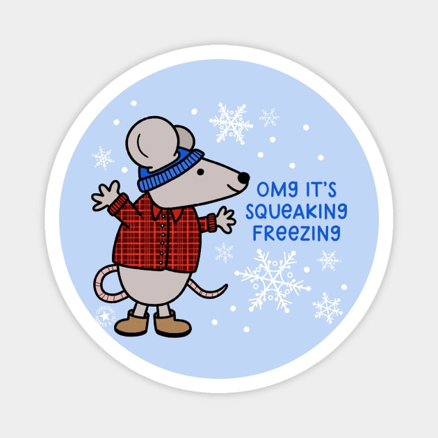 Squeaking Freezing Mouse Magnet by Christine Parker & Co